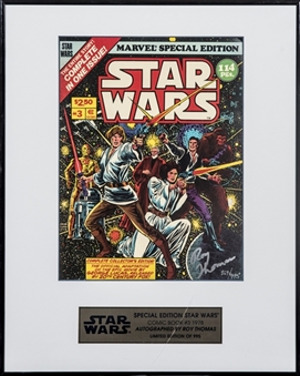 1978 Roy Thomas Signed Star Wars Special Edition Comic Book #3 in 16x20 Framed Display (LE 869/995) (PSA/DNA)